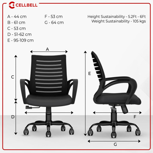 CELLBELL Desire C104 Mesh Mid Back Chair